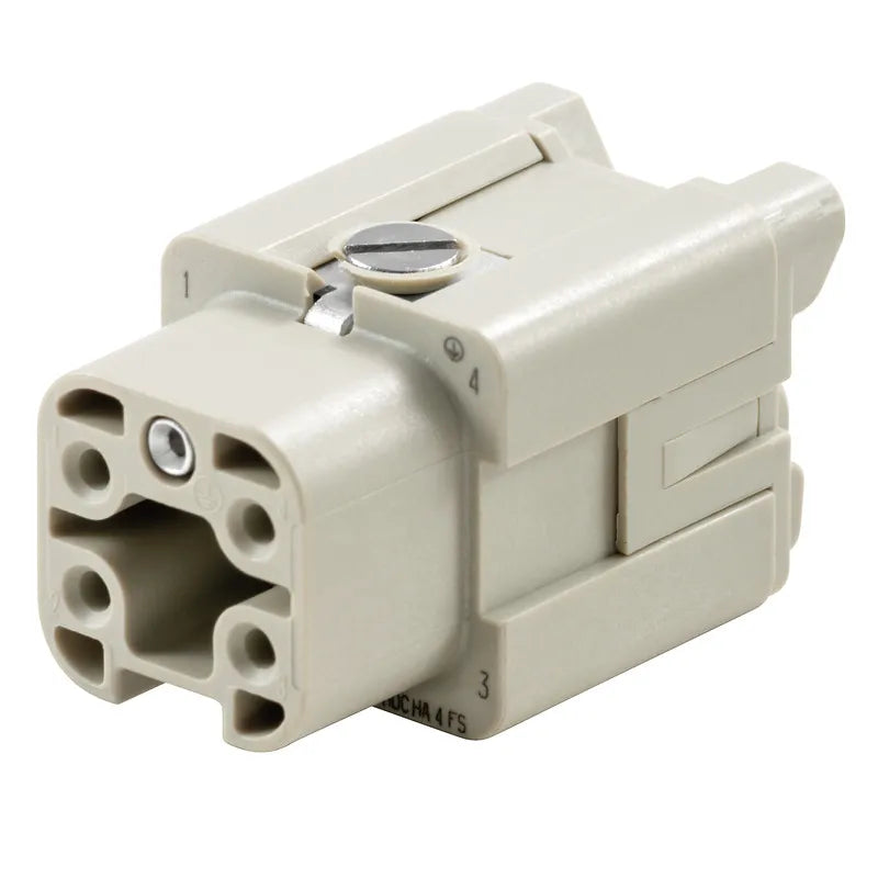 HDC HA 4 FS Inserto hembra Conexión tornillo 4P+PE 16A 400V Grupo 1