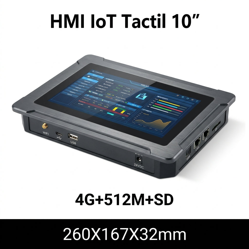 HMI IoT Tactil 10″ 1280X800 Color 4G+512M+SD 260X167X32mm WIFI/USB/LAN 24VDC