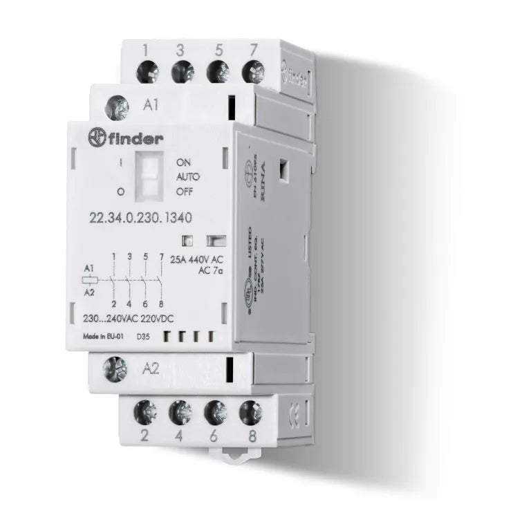 Contactor modular 24VCA/CD 3NA+1NC AgNi 25A 250/440VCA IP20