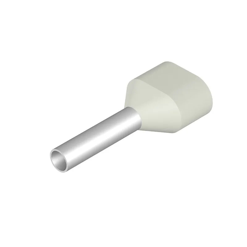 H0,75/14 ZH W SV Terminal doble ferrul aislado 14L 0.75mm² 18AWG Blanco 5x100PZ