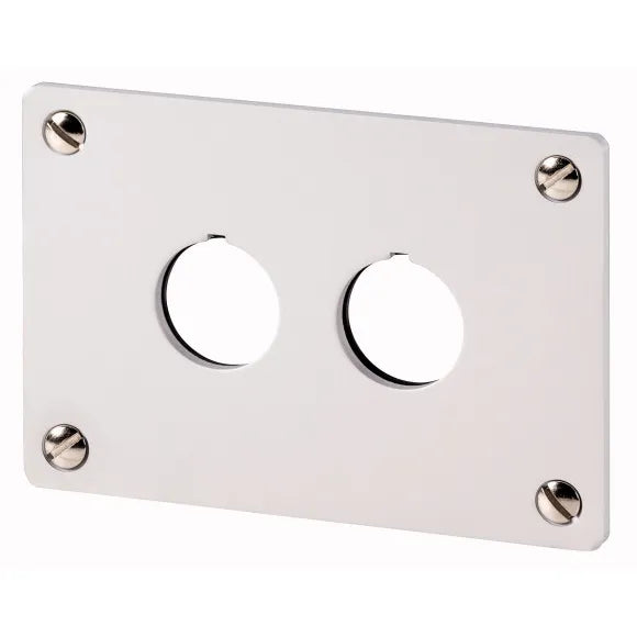 M22-E2 Placa empotrable de aluminio 2 orificio 105HX72Wmm color Gris