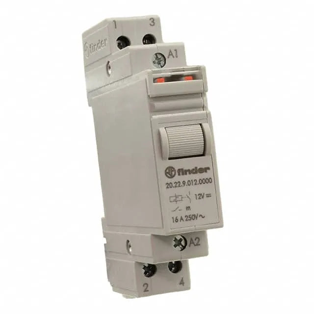 Telerruptor modular tipo interruptor bipolar 12VCD 2NA 16A 250V Riel DIN