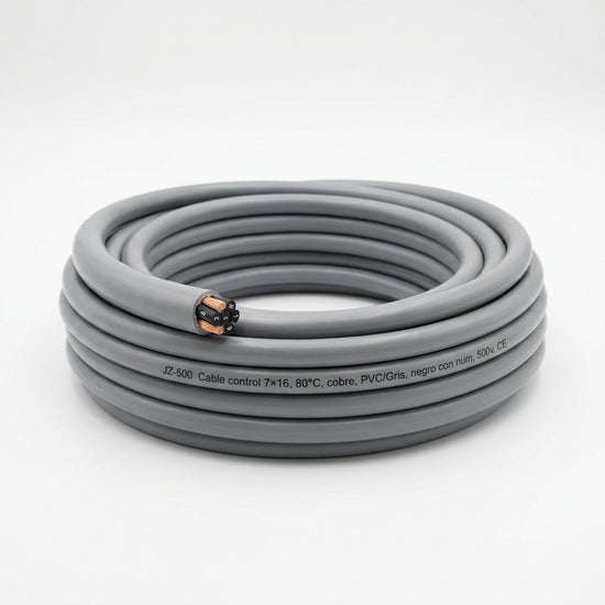JZ-500 Cable control 7×16, 80°C, cobre, PVC/Gris, negro con num, 500v