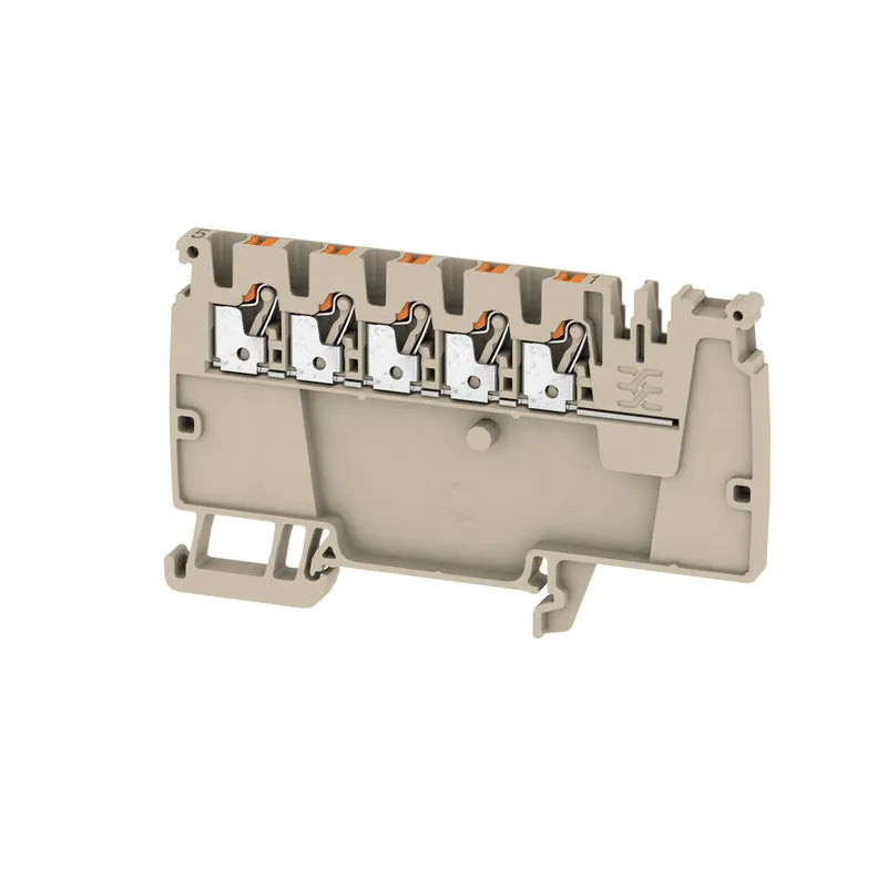 AAP12 2.5 LI OR Clema de distribución 1X5 2.5mm² 28-12AWG 24A 800VCA Beige