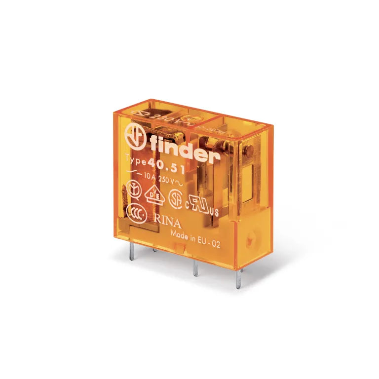 Relevador para circuito impreso 5 pines 24VCD 1CO 1NA1NC AgNi 10A 250V
