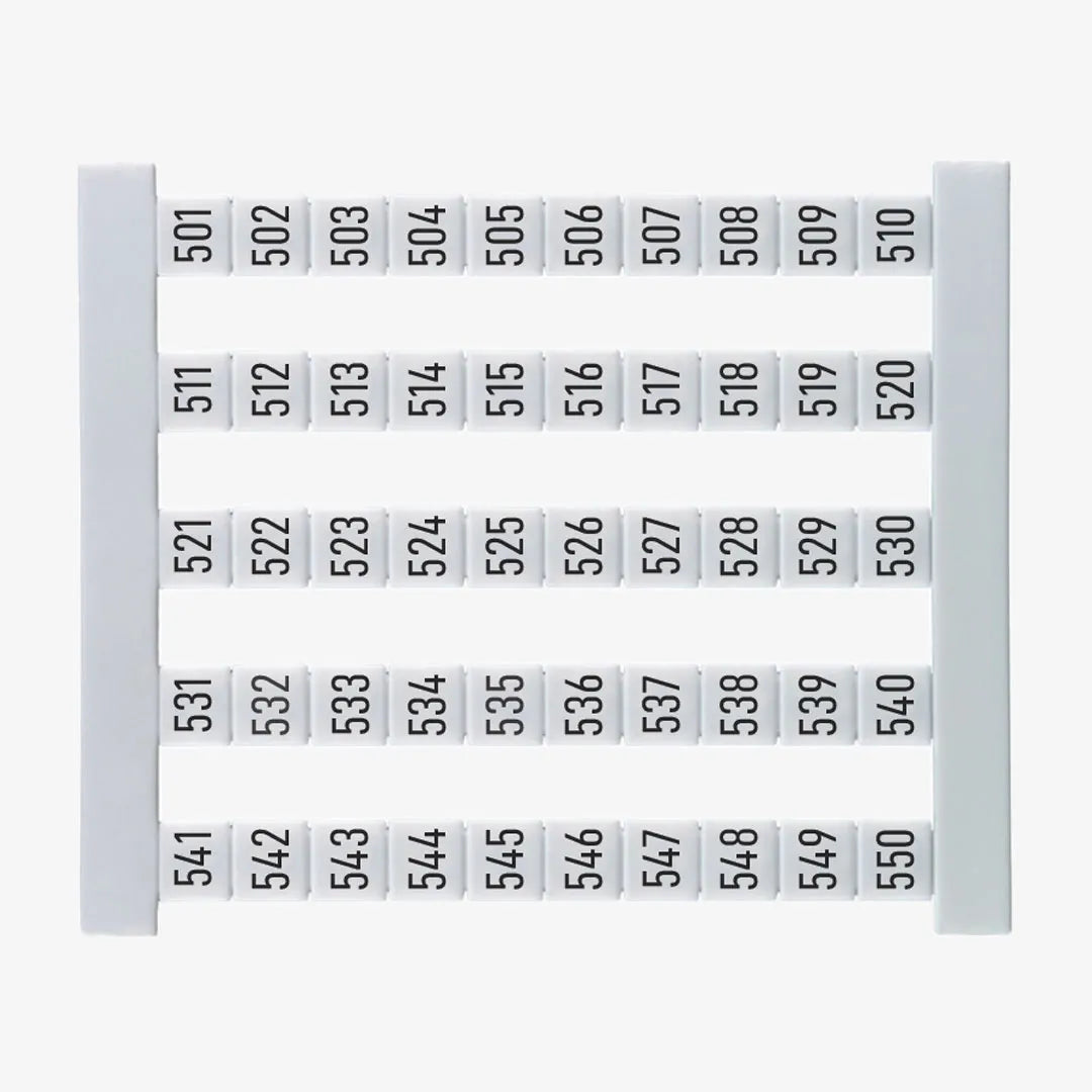 DEK 5 FS 501-550 Etiquetas para clema 5Hx5Wmm 501-550 Vertical 50Pz