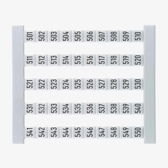 DEK 5 FS 501-550 Etiquetas para clema 5Hx5Wmm 501-550 Vertical 50Pz
