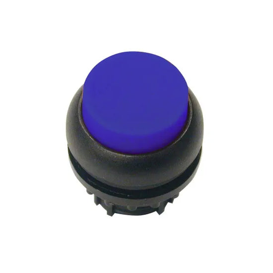 M22S-DRLH-B Botón pulsador iluminado Saliente B/negro 22mm Mantenido Azul