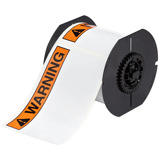 Etiqueta de vinilo 4″inHx6″inW 175pz por rollo, encabezado “WARNIG” ANSI