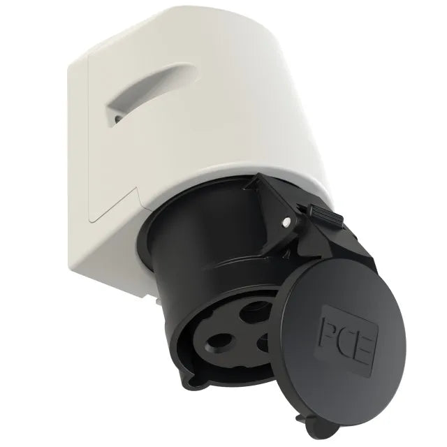 5324 Base mural 2P+T 7H 32A 500V IP44 Negro