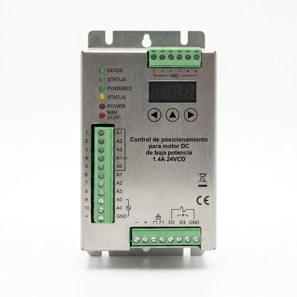 Control de posicionamiento para motor DC de baja potencia 1.4A 24VCD