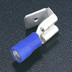 Terminal tipo faston mixto aislado 6.3X0.8 1.5-2.5mm² 16-14AWG 100pz Azul