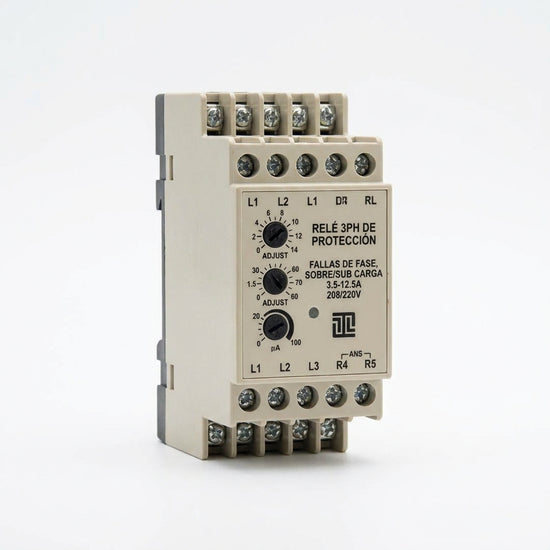 Relé 3ph de proteccion contra fallas de fase, sobre/sub cargas 3.5-12.5A 208/220