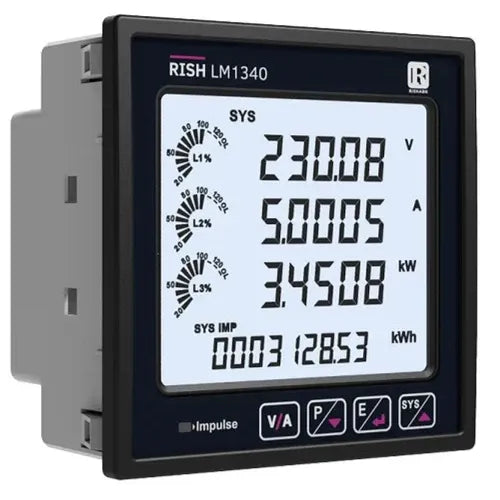 Analizador redes 3F 0-6A 600VAC 100-550VAC/DC 96x96mm IP54