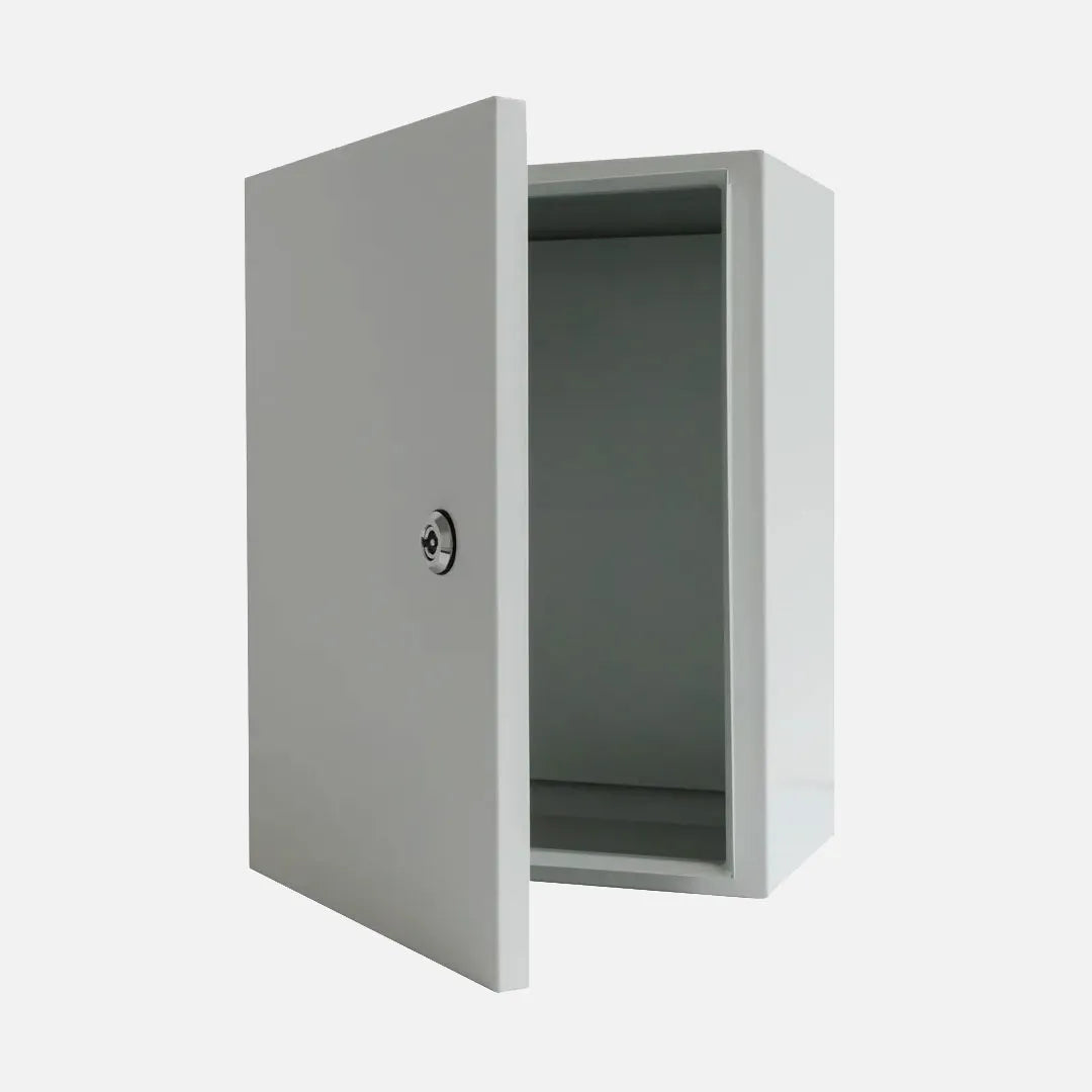 Gabinete mural c/plat. 500Hx300Wx200Dmm Acero carb/galv RAL7035 IP66
