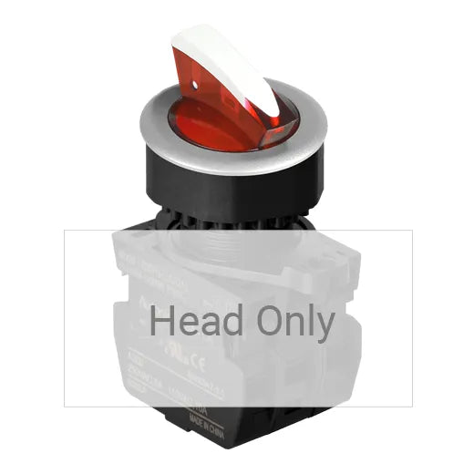 S3SFN-L3AR Selector de palanca corta iluminado 2 posiciones 30mm mantenido rojo