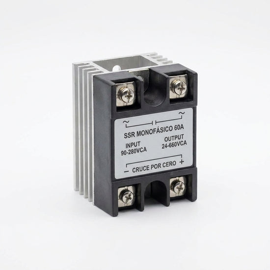 SSR monofásico 60A Input 90-280VCA Output 24-660VCA Cruce por cero