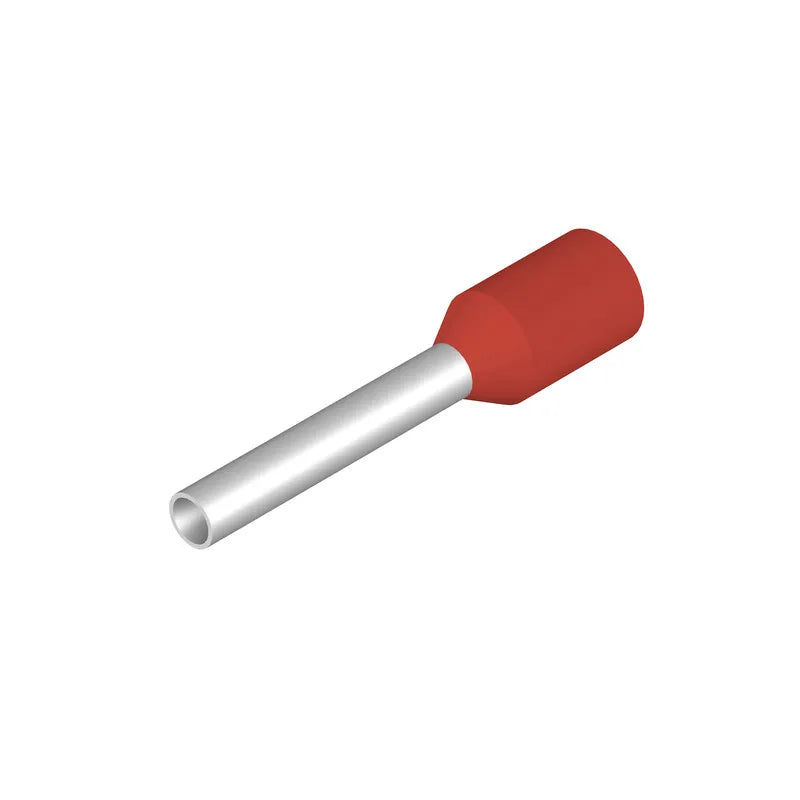 H1,0/14D R SP Terminal tipo ferrul aislado 14L 1mm² 17AWG DIN Rojo 100PZ