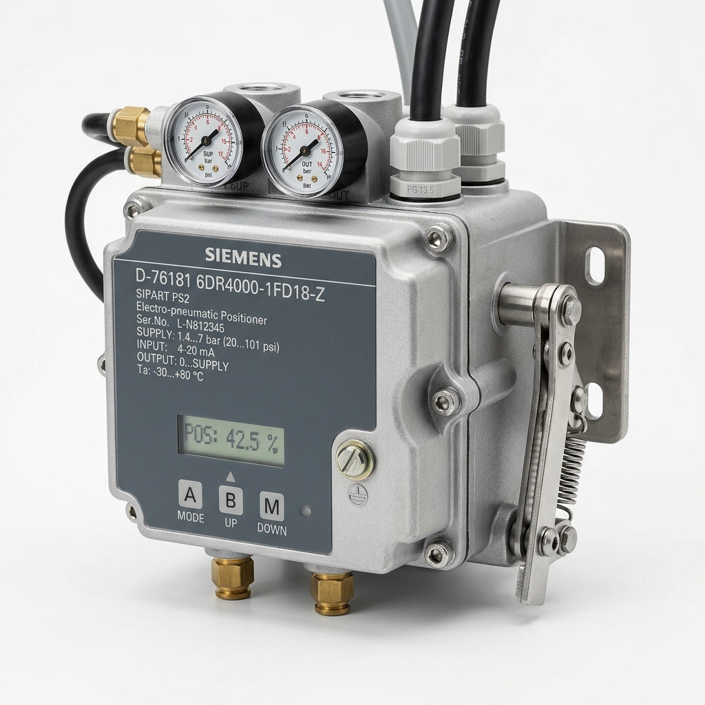 Siemens D-76181 6dr4000-1fd18-z posicionador electroneumático
