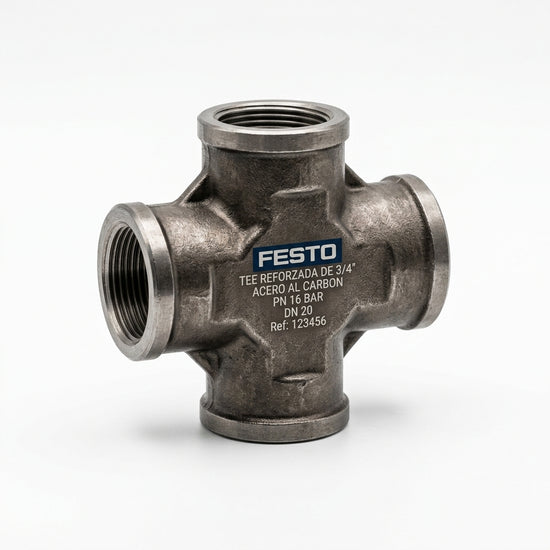 FESTO TEE REFORZADA DE 3/4" Acero al Carbon