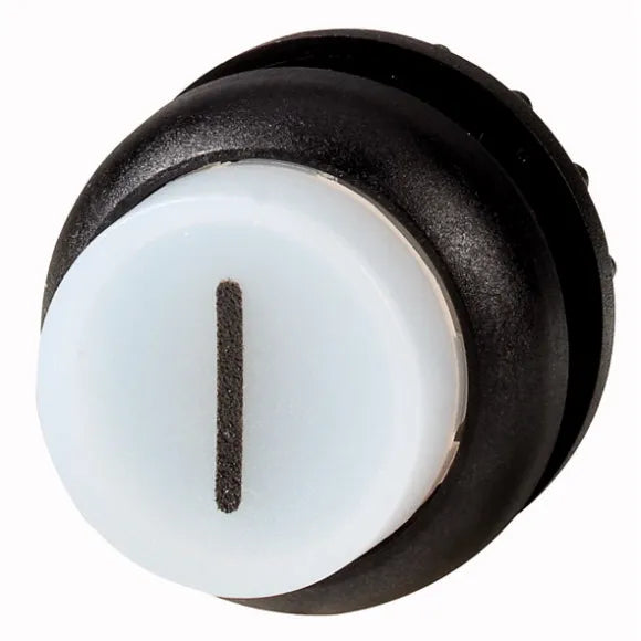 M22S-DLH-W-X1 Botón pulsador ilumin Saliente B/negro 22mm Momentáneo -I- Blanco