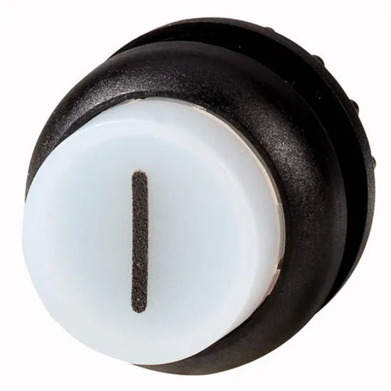M22S-DLH-W-X1 Botón pulsador ilumin Saliente B/negro 22mm Momentáneo -I- Blanco