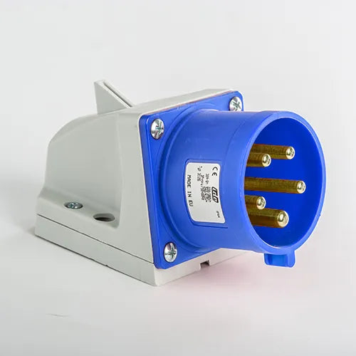 Clavija mural 32A 3P+N+T 230VCA 9h Azul IP44