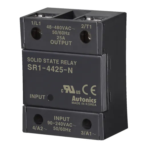 SR1-4425-N SSR monofasico 25A Input 90-240VCA Output 48-480VCA cruce por cero