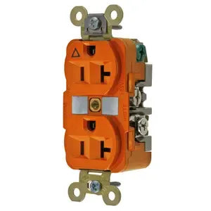 Receptáculo dúplex 2 polos + tierra 20A 125V color naranja NEMA  5-20R