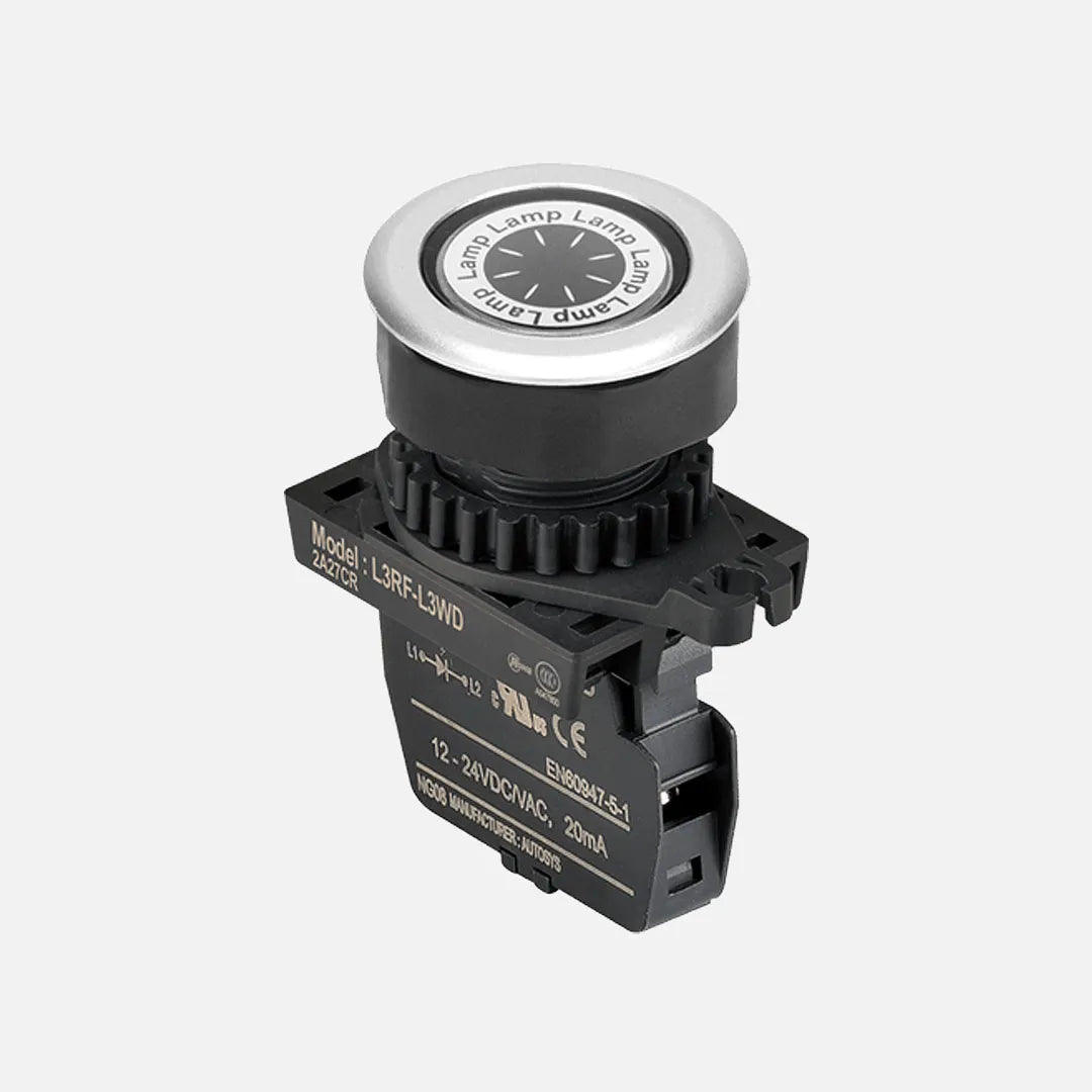 L3RF-L3WL Luz piloto tipo rasante redondo plano 30mm blanco 110-220VAC