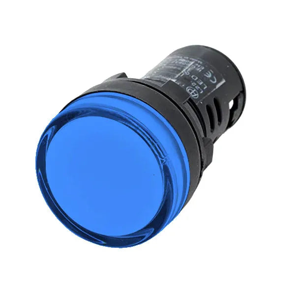 EBCHQ Indicador luminoso plano 22mm tipo luz piloto LED 130VAC Azul