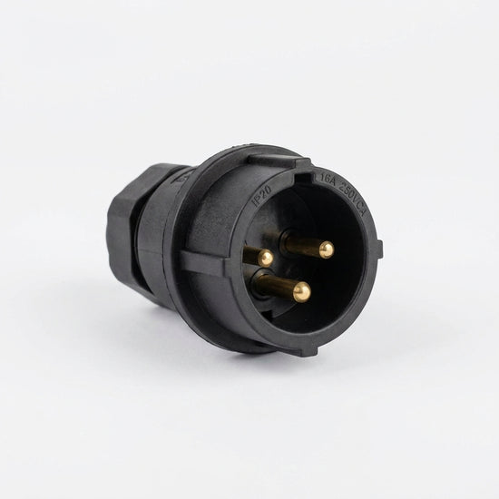 Base aérea goma tipo schuko 16A 2P+T 250VCA Negro IP20