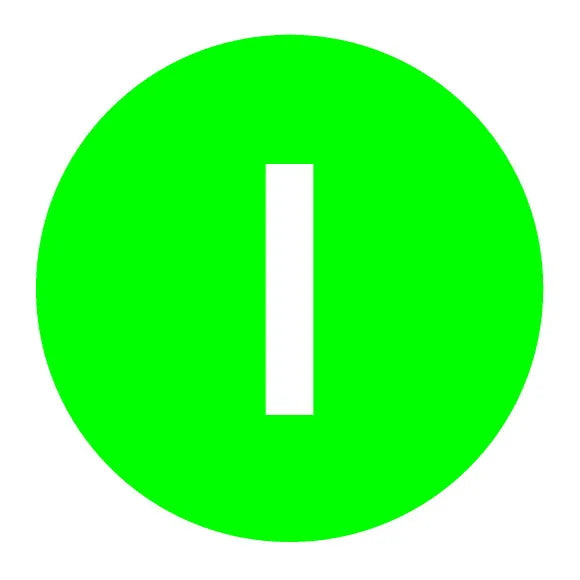 M22-XD-G-X1 RMQ-Titan Placa para Botón D-Plano Verde Símbolo -I-