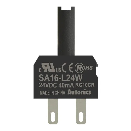 SA16-L24W Block LED singular 24VCA/CD para botonería 16mm blanco