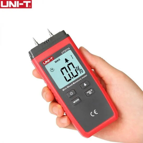 Medidor digital de humedad display LCD backlight pin de contacto res 0.1% CE