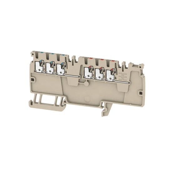 AAP13 1.5 LI-LI Clema de distribución 2X3 1.5mm² 26-14AWG 16A 250VCA Beige