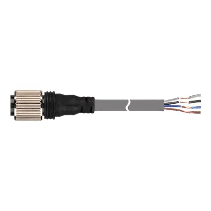 CIDH408-5 Cable conector M8 hembra recto 4 polos DC longitud 5m IP67