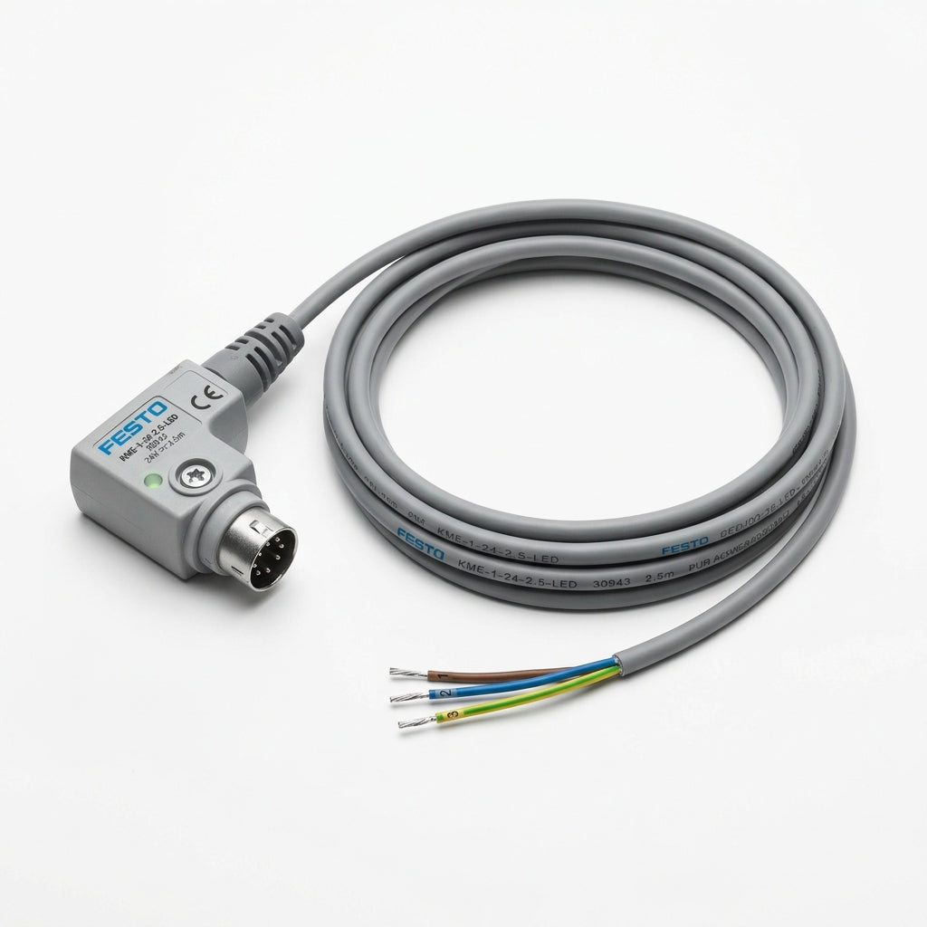 Festo 30943 KME-1-24-2.5-LED Conector tipo zócalo con cable