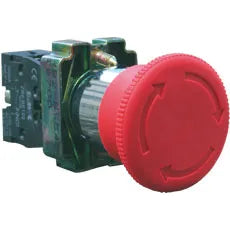 Paro de emergencia tipo hongo 40mm Mont 22mm Girar desenclavar Rojo 1NC
