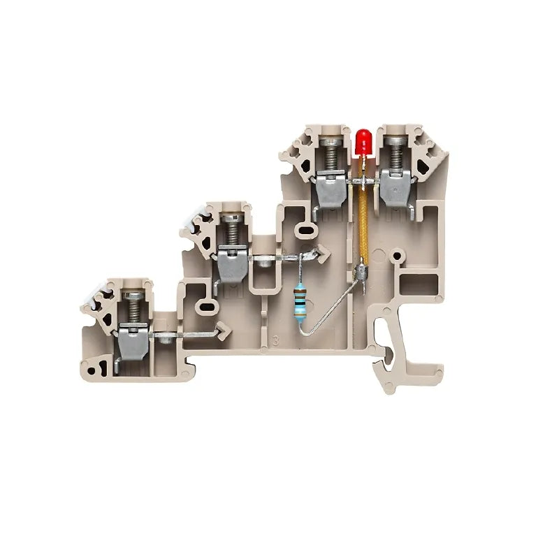 DLI 2.5/LD/RT/PNP+ -DB Clema para sensor PNP con LED rojo 2.5mm² 24A 30VCA Beige