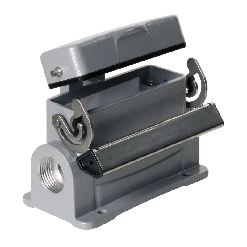 HDC 16A SDLU 2M25G Base cerrada con tapa 16P 1Gancho Grupo 5 2xM25 IP65
