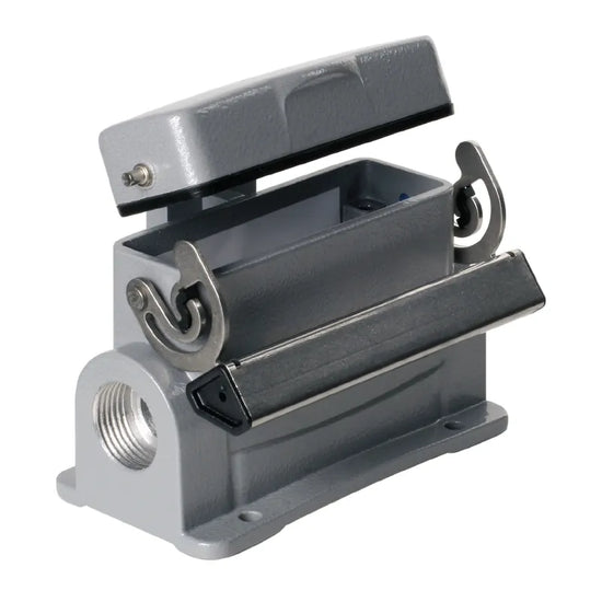 HDC 16A SDLU 2M25G Base cerrada con tapa 16P 1Gancho Grupo 5 2xM25 IP65