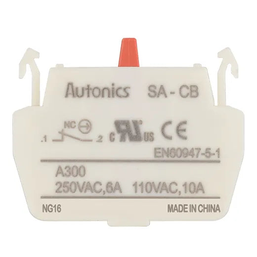 SA-CB Block de contacto singular NC 6A 220VCA para botonería 22/30mm