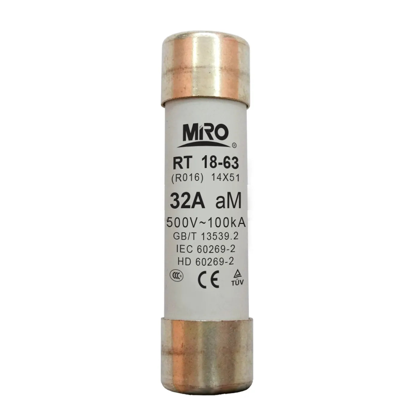 Fusible de accion retardada para motores Clase aM 14x51mm 40A 500VCA 100kA