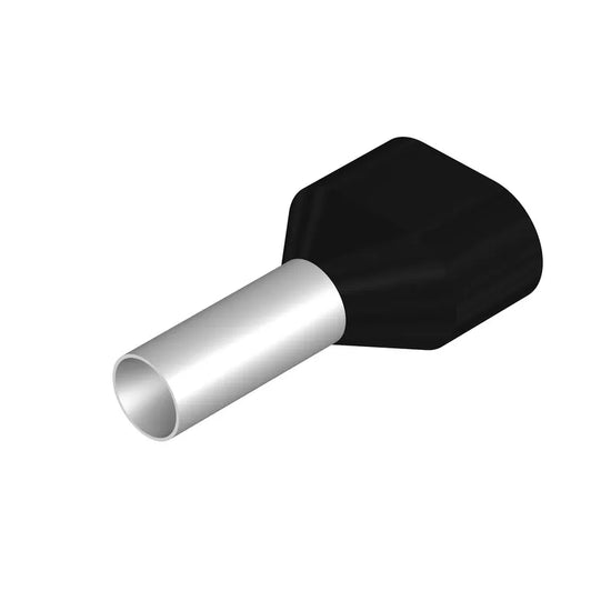 H6,0/23 ZH SW Terminal doble ferrul aislado 23L 6mm² 10AWG W-Negro 100PZ