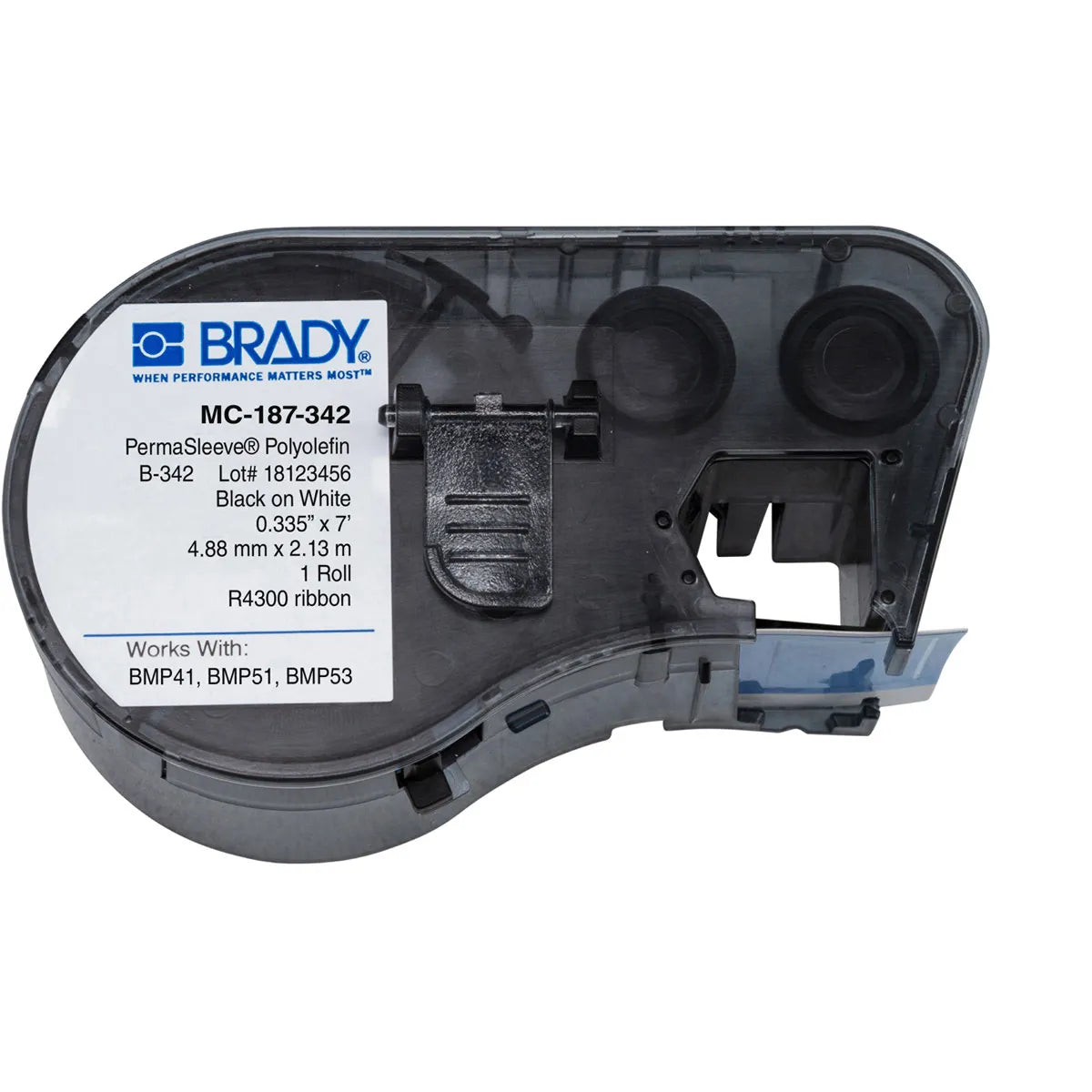 Etiqueta termocontractil 3/16″ 20-10AWG 0.335Dia in x 7L ft Negro en Blanco