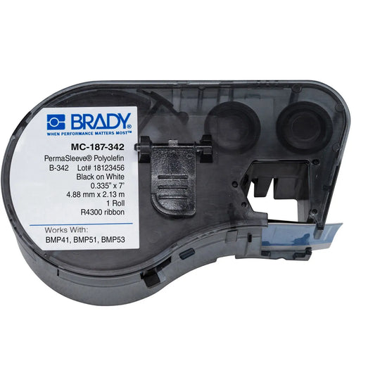 Etiqueta termocontractil 3/16″ 20-10AWG 0.335Dia in x 7L ft Negro en Blanco