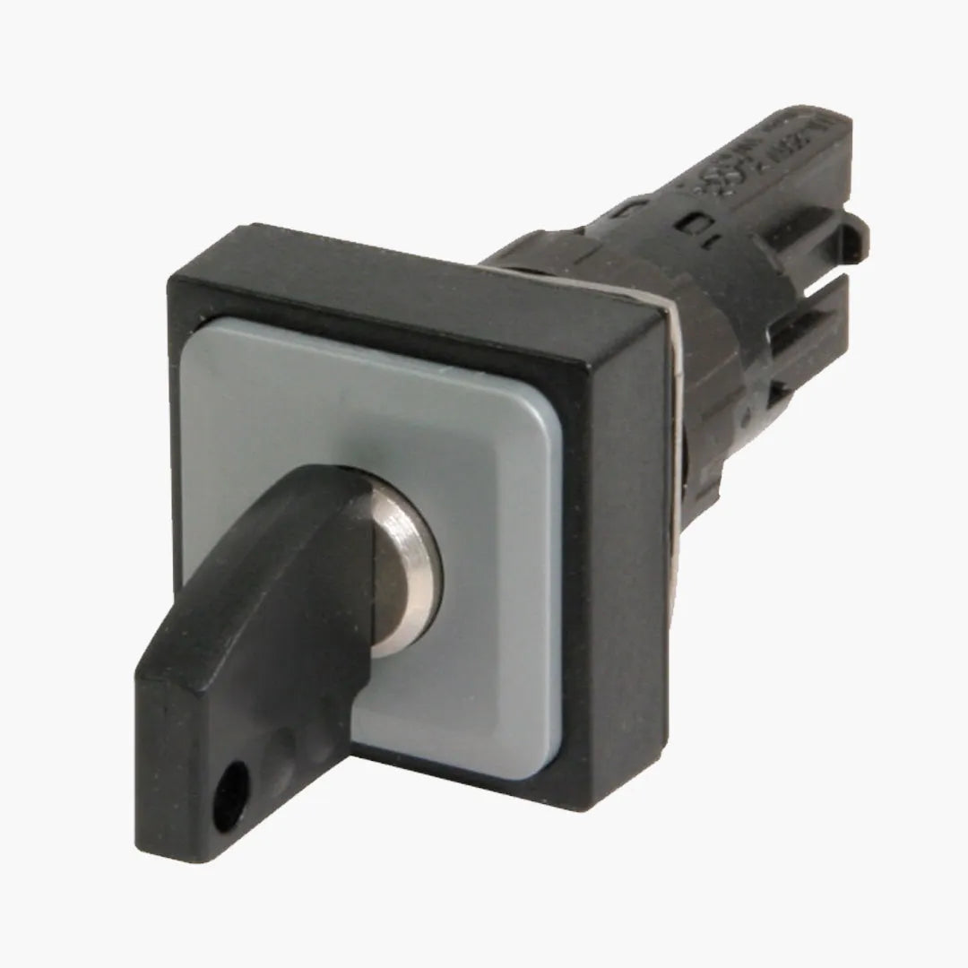 Q25S3R-A2 Selector cuadrado 25X25mm con Llave 3pos 16mm Mantenido -I-0- Negro