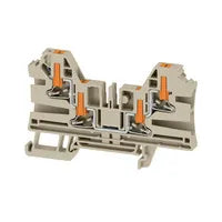 AL4C 4 Clema de paso 4 conexiones 4mm. 800V 32A PUSH IN Beige
