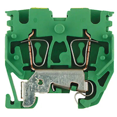 ZPEB 2.5-2 Mini-clema para tierra 2 conex 2.5mm² 26-12AWG 800VCA Verde-Amarillo